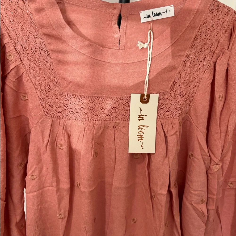 In Bloom Terracotta boho Embroidered Blouse net - Picture 5 of 6